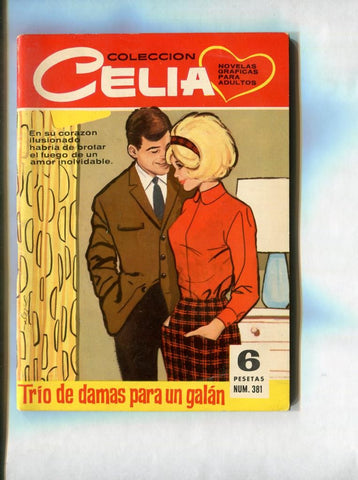 Celia numero 381: Trio de damas para un galan, trasera publicidad de Lois pantalon tejano