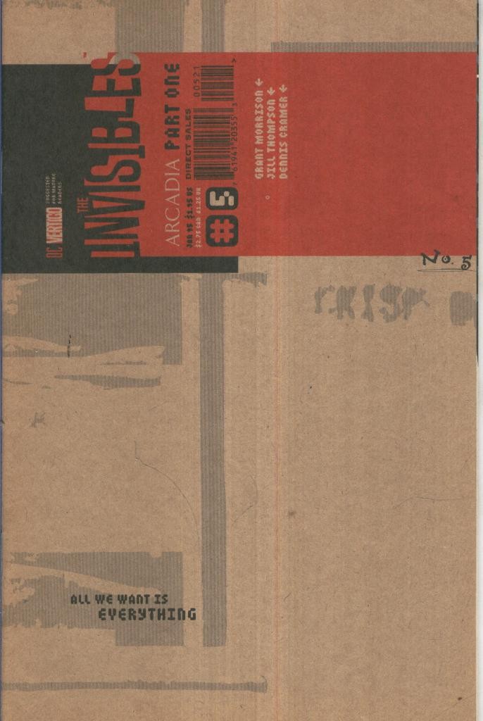 THE INVISIBLES, Volume 1 No.05D: Arcadia Part One (DC Comics)