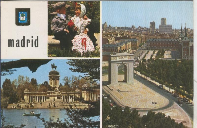 Postal 005336 : Retiro-Arco Triunfo-Chulapones (Madrid)