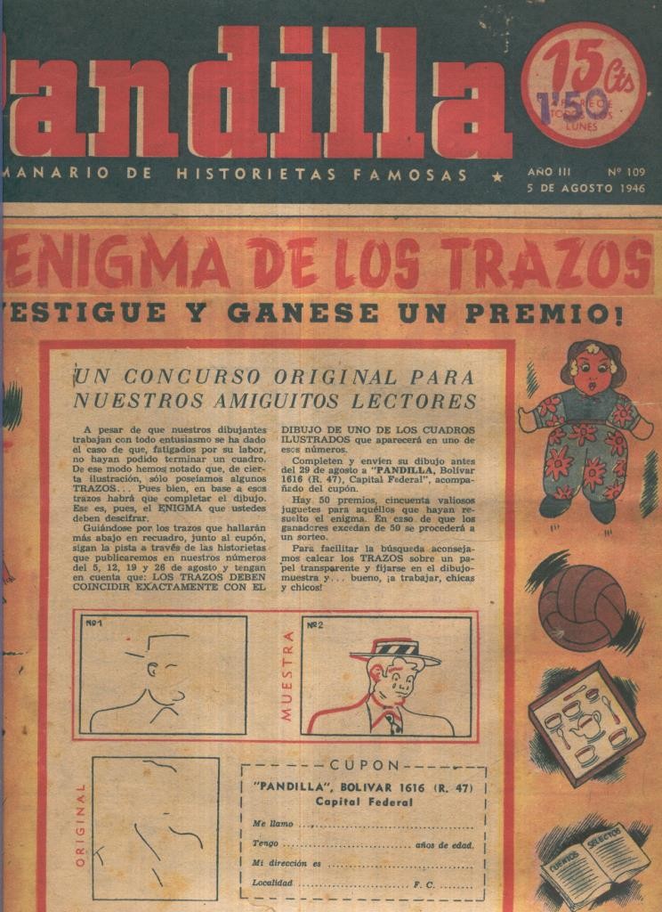 Pandilla semanario de historietas famosas numero 109 (procede de tomo desencuadernado)