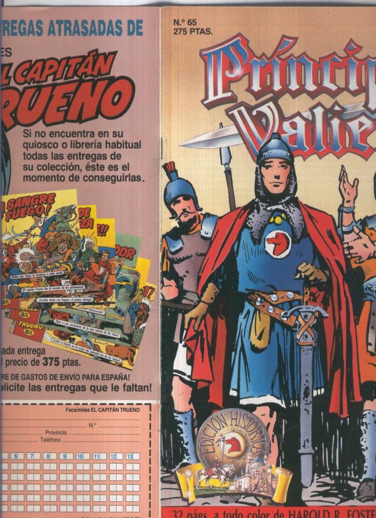 El Principe Valiente de Ediciones B numero 65 (numerado 3 en trasera)