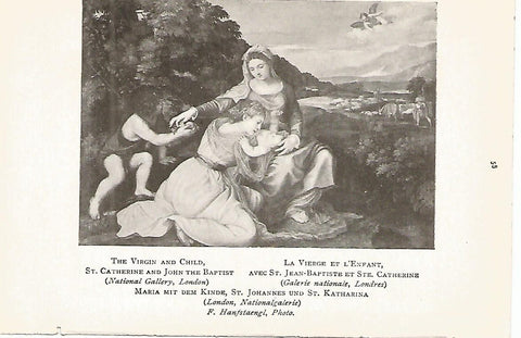 Lamina 278: TIZIANO. La Virgen y el Niño con Santa Catalina y Juan el Bautista