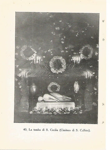 Lamina 458: CATACUMBAS DE ROMA. Tumba de Santa Cecilia. Cementerio de San Calixto