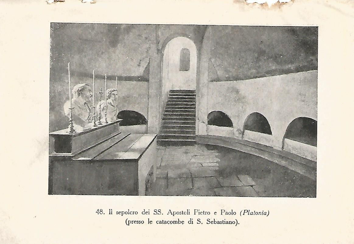 Lamina 462: CATACUMBAS DE ROMA. Sepulcro de los santos Pedro y Pablo.