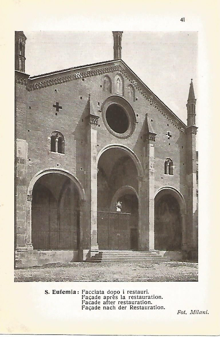 Lamina 622: IGLESIA DE SANTA EUFEMIA DE PIACENZA. Fachada despues de la restauracion