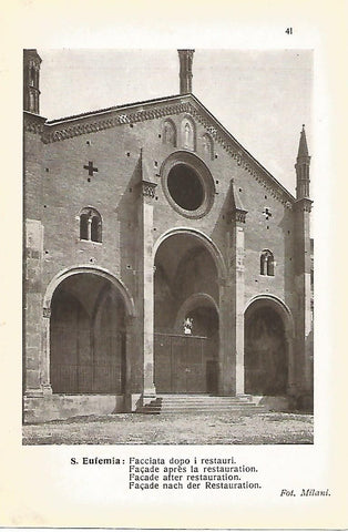 Lamina 622: IGLESIA DE SANTA EUFEMIA DE PIACENZA. Fachada despues de la restauracion