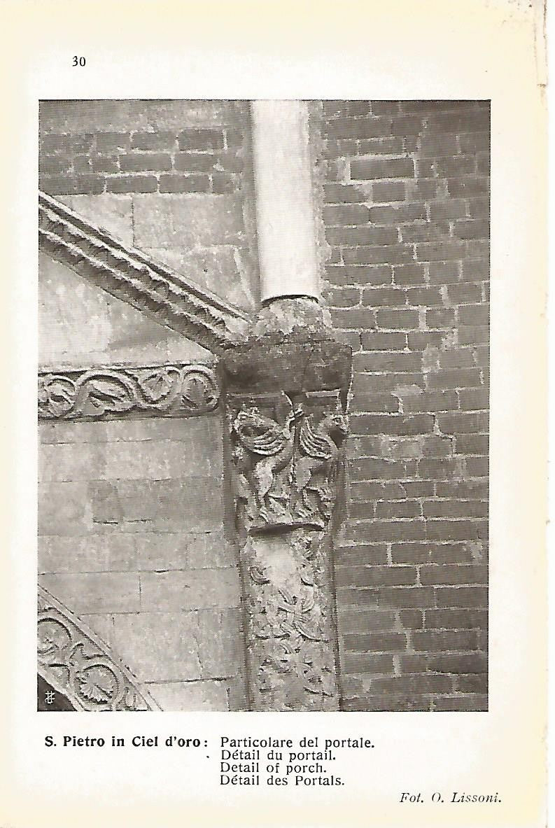 Lamina 658: PAVIA. Iglesia de San Pietro in Ciel d Oro. Detalle del portico