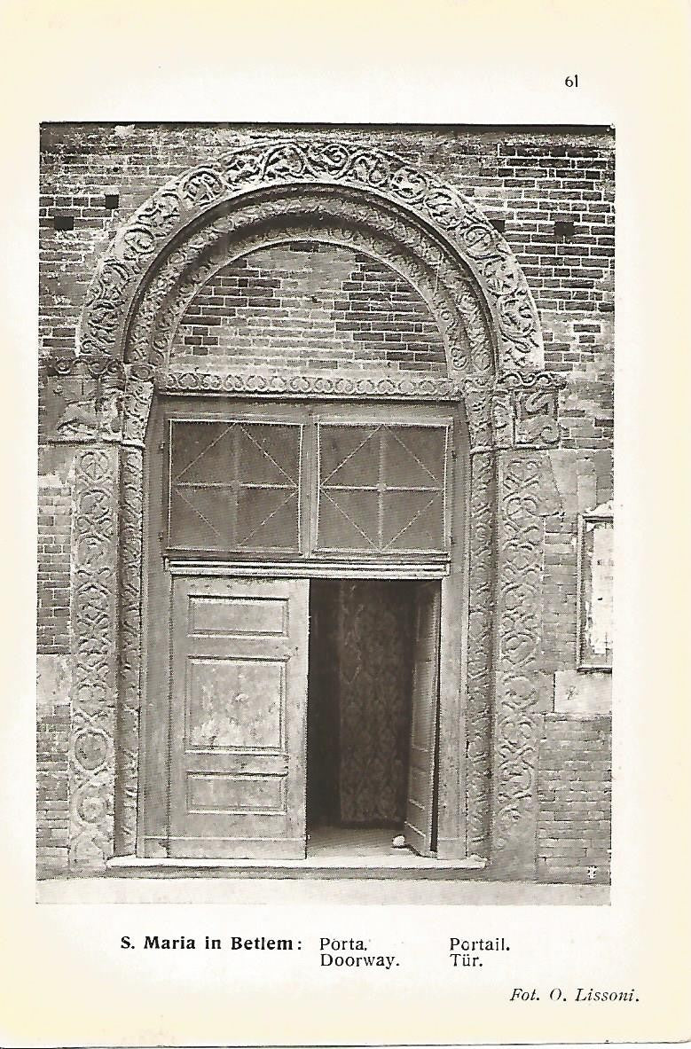 Lamina 674: PAVIA. Iglesia de Santa Maria de Belen. Puerta