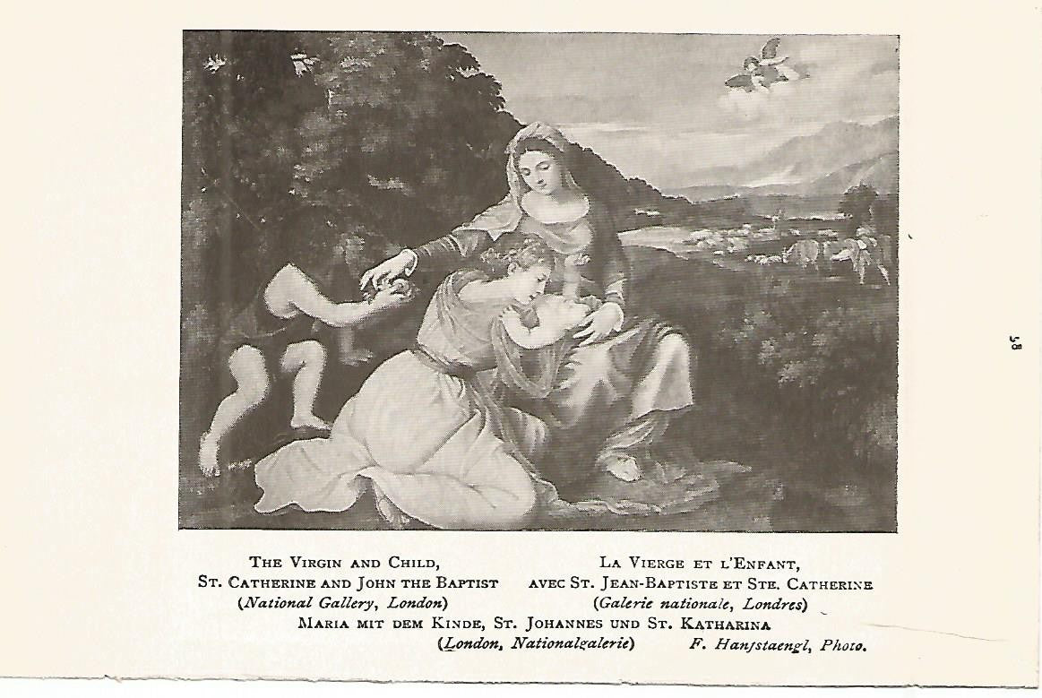 Lamina 829: TIZIANO. La Virgen el Niño Santa Catalina y Juan el Bautista