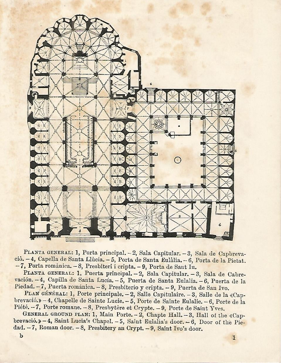 Lamina 1054: CATEDRAL DE BARCELONA. Planta
