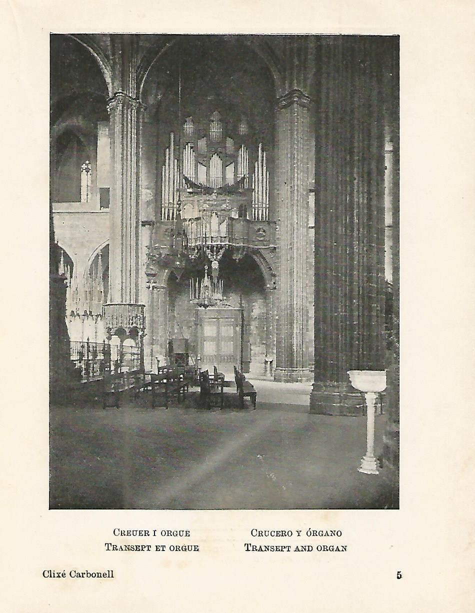 Lamina 1056: CATEDRAL DE BARCELONA. Crucero y organo