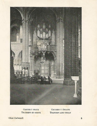 Lamina 1056: CATEDRAL DE BARCELONA. Crucero y organo