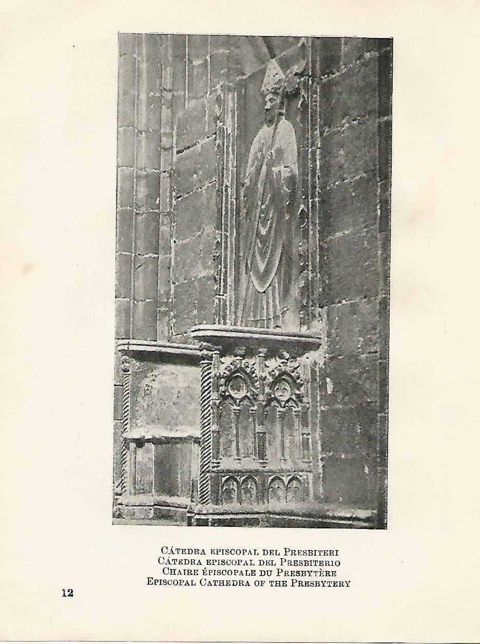 Lamina 1059: CATEDRAL DE BARCELONA. Catedra episcopal del prebisterio