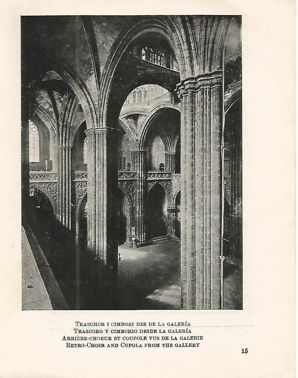 Lamina 1061: CATEDRAL DE BARCELONA. Trascoro y cimborio desde la galeria