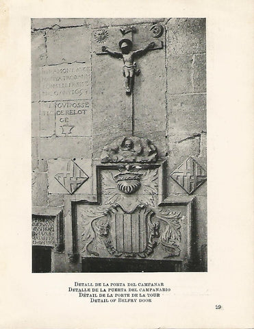 Lamina 1068: CATEDRAL DE BARCELONA. Detalle de la puerta del campanario