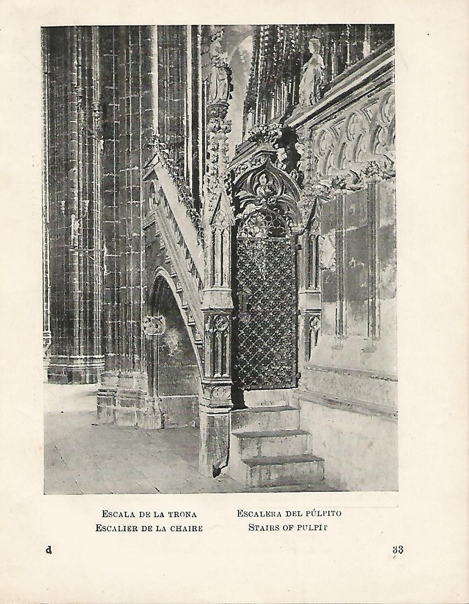 Lamina 1070: CATEDRAL DE BARCELONA. Escalera del pulpito