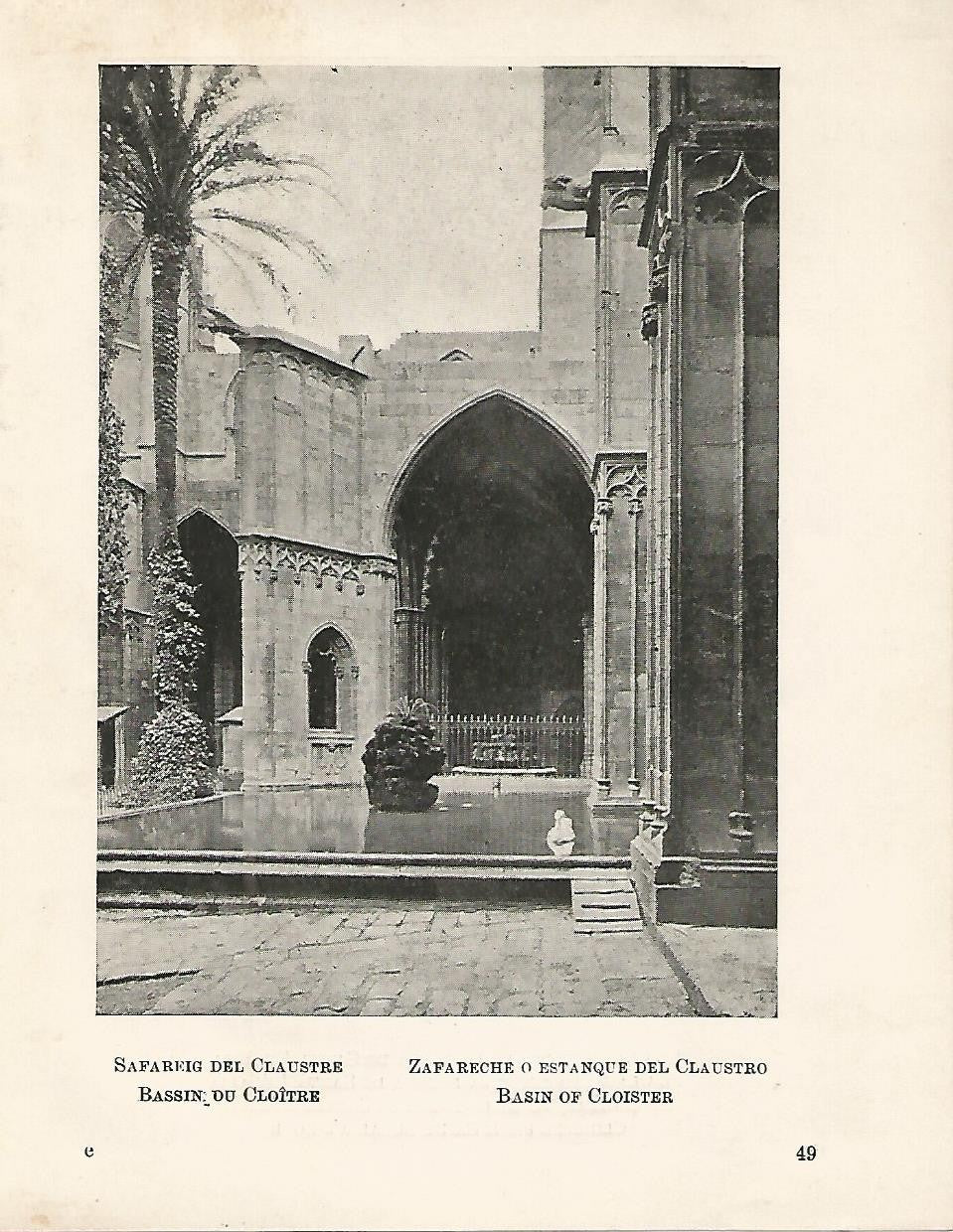 Lamina 1078: CATEDRAL DE BARCELONA. Estanque del claustro