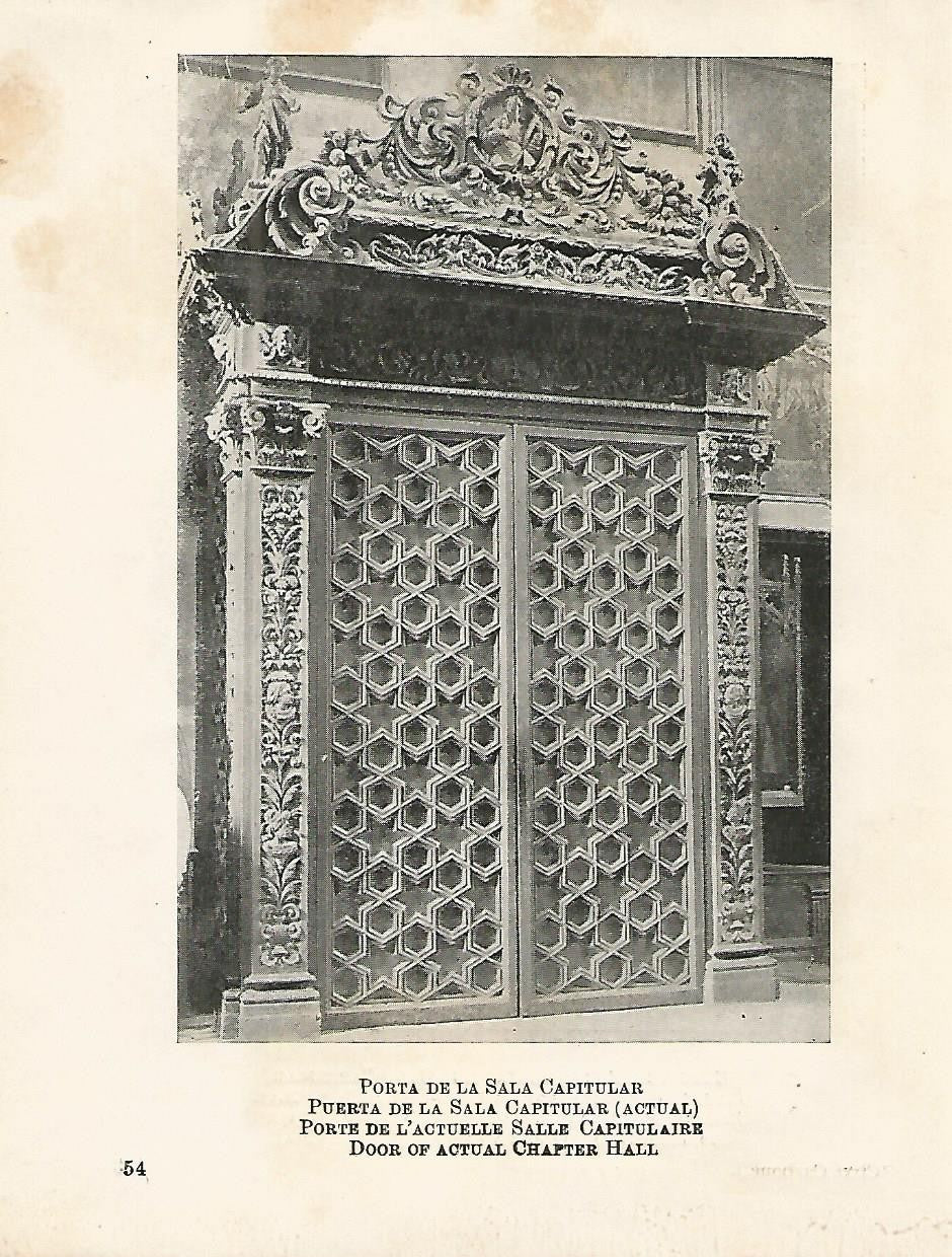 Lamina 1080: CATEDRAL DE BARCELONA. Puerta de la Sala Capitular