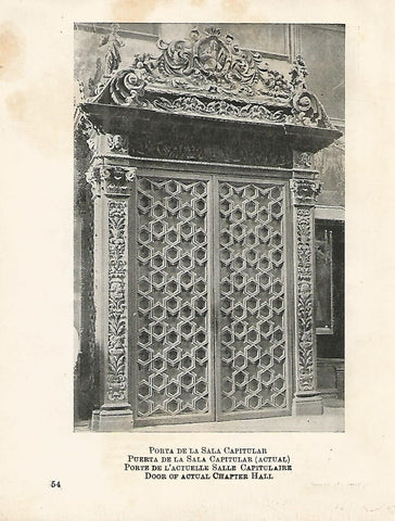 Lamina 1080: CATEDRAL DE BARCELONA. Puerta de la Sala Capitular