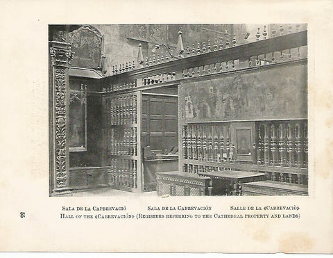 Lamina 1081: CATEDRAL DE BARCELONA. Sala de la Cabrevacion