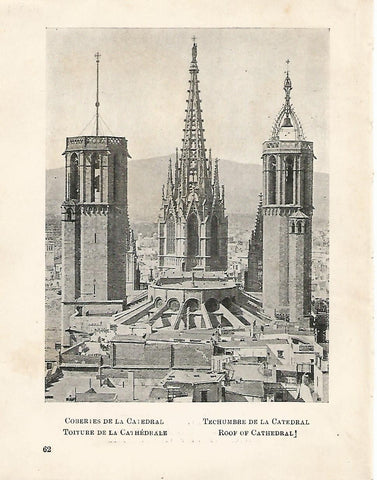 Lamina 1084: CATEDRAL DE BARCELONA. Techumbre de la Catedral