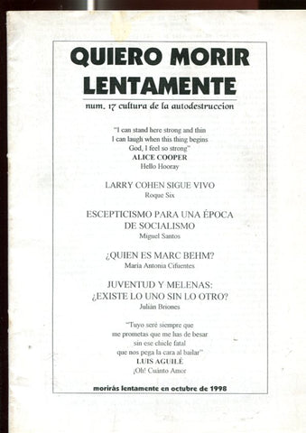 Quiero morir lentamente numero 17