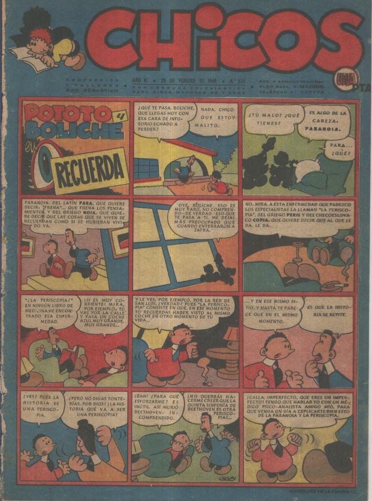 Chicos de Consuelo Gil numero 524 (procede de tomo desencuadernado)