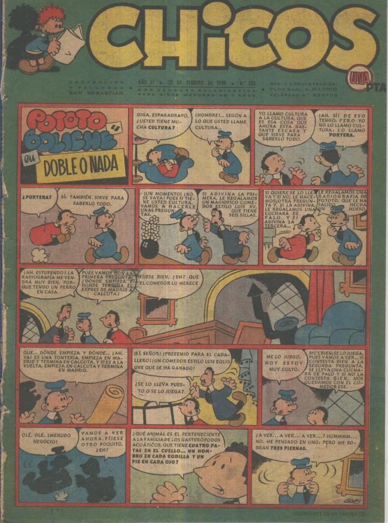 Chicos de Consuelo Gil numero 525 (procede de tomo desencuadernado)