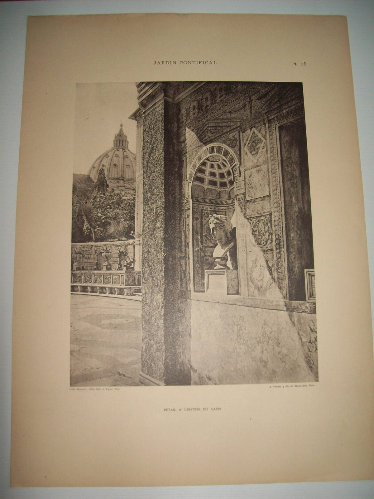 Lamina 1136: JARDIN PONTIFICAL DU VATICAN. DETAIL A LENTREE DU CASIN