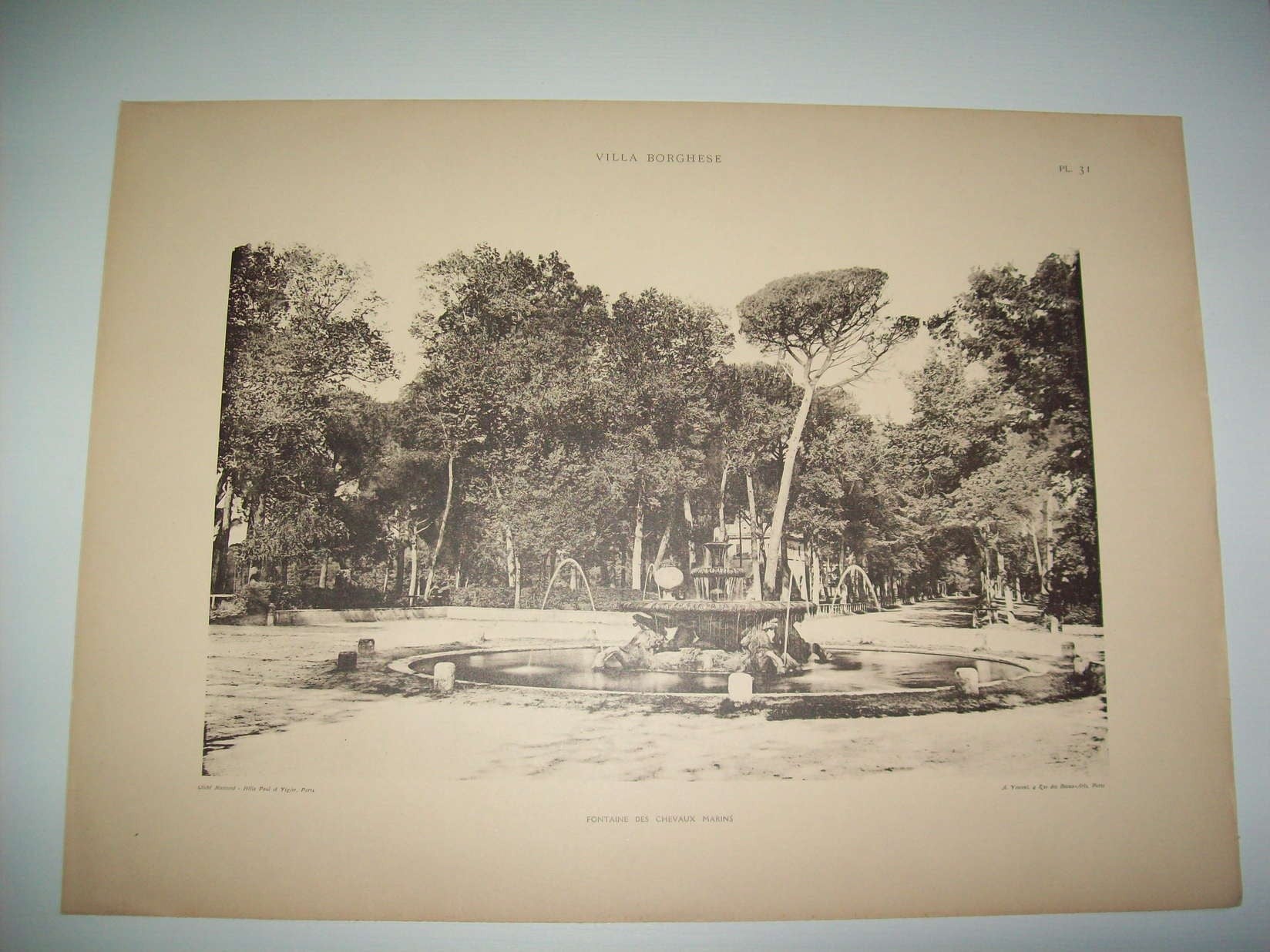 Lamina 1151: VILLA BORGHESE. FONTAINE DES CHEVAUX MARINS