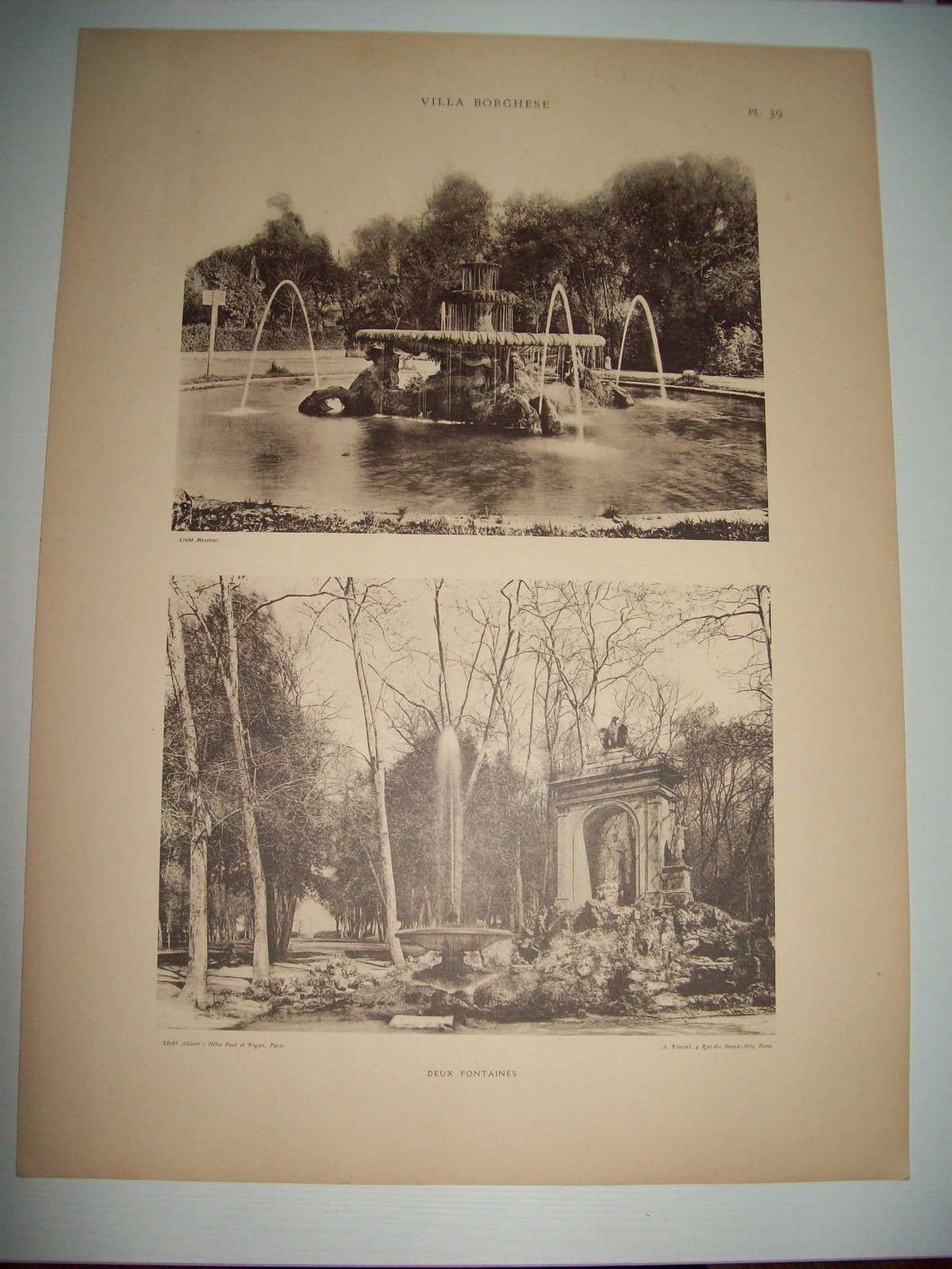 Lamina 1159: VILLA BORGHESE. DEUX FONTAINES