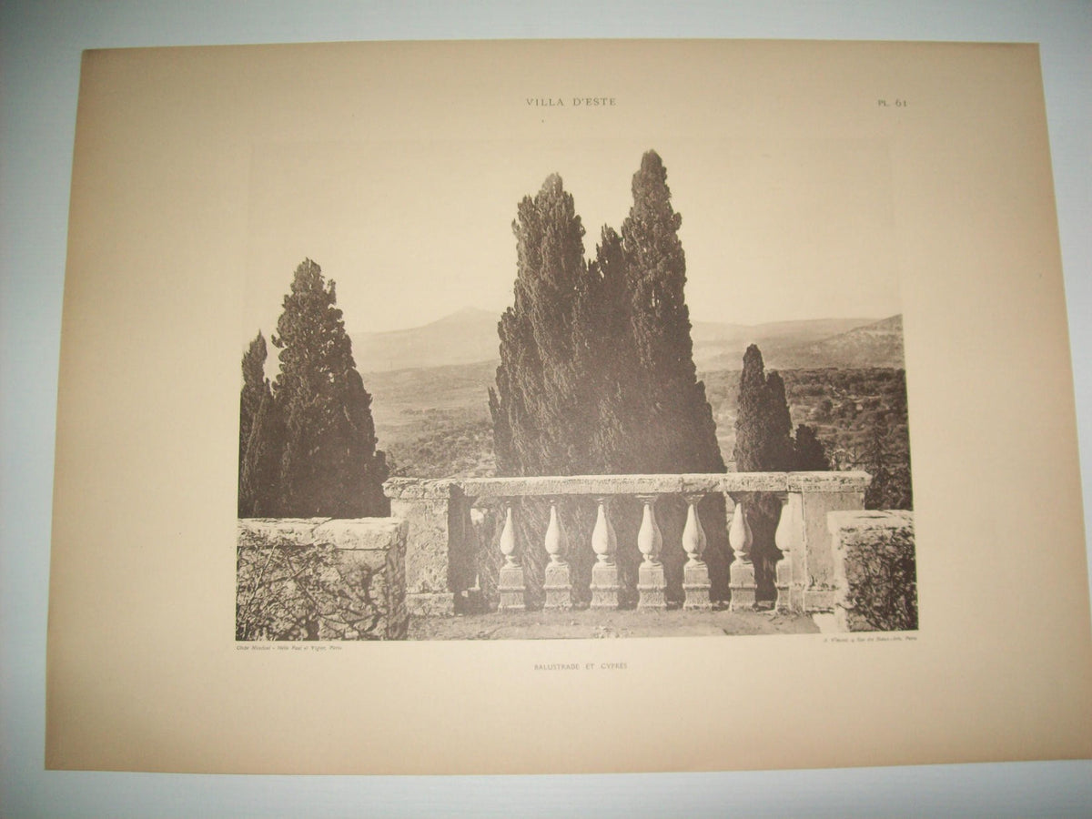 Lamina 1181: VILLA DESTE (TIVOLI). BALUSTRADE ET CYPRES