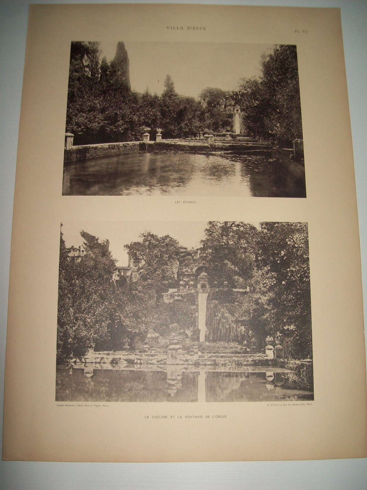 Lamina 1183: VILLA DESTE (TIVOLI). LES ETANGS. LA CASCADE ET LA FONTAINE
