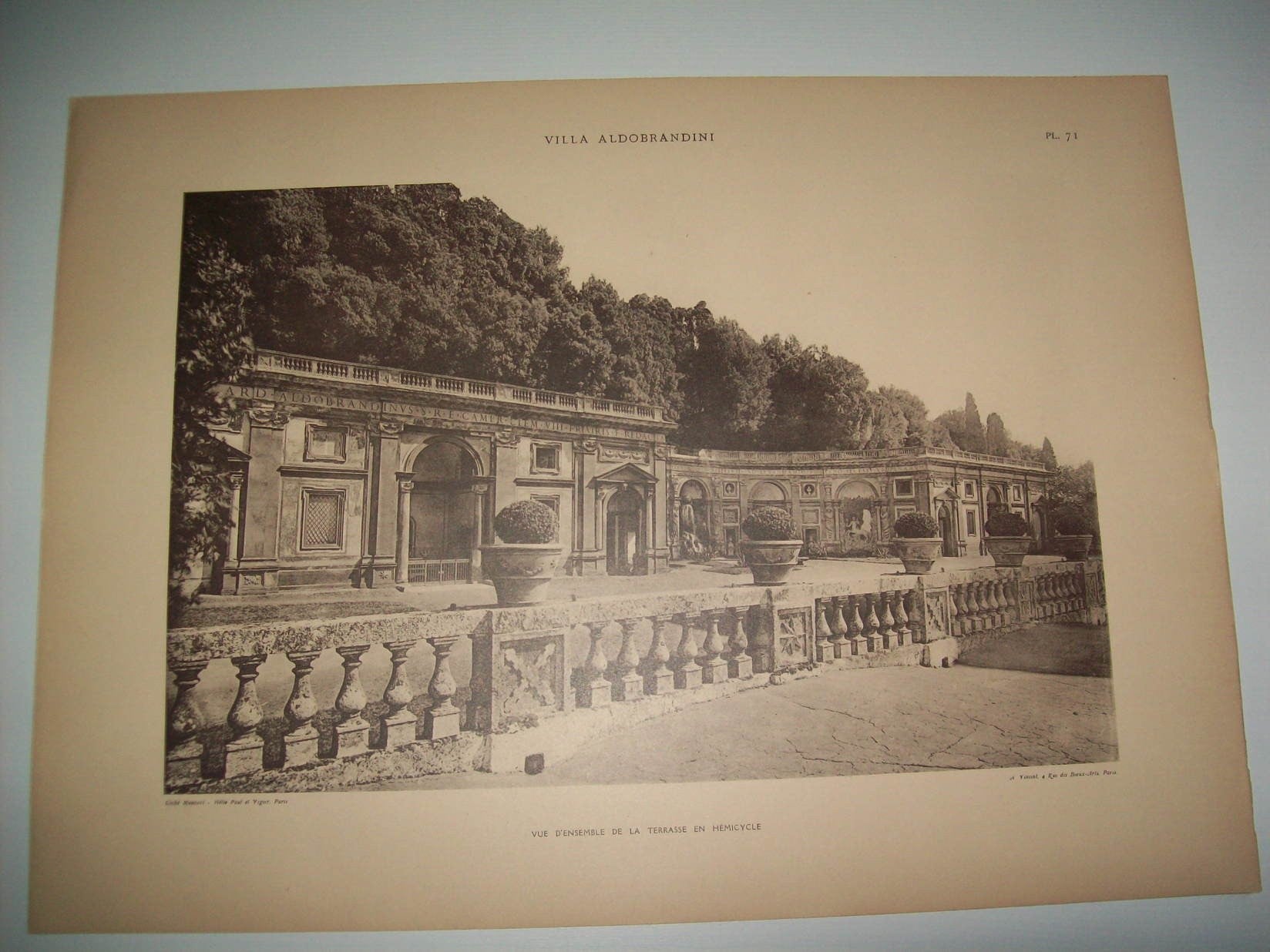 Lamina 1191: VILLA ALDOBRANDINI (FRASCATI). VUE DENSEMBLE DE LA TERRASSE