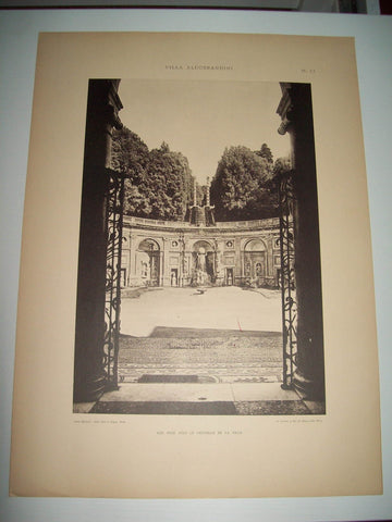 Lamina 1192: VILLA ALDOBRANDINI (FRASCATI). VUE PRISE SOUS LE VESTIBULE DE LA VILLA