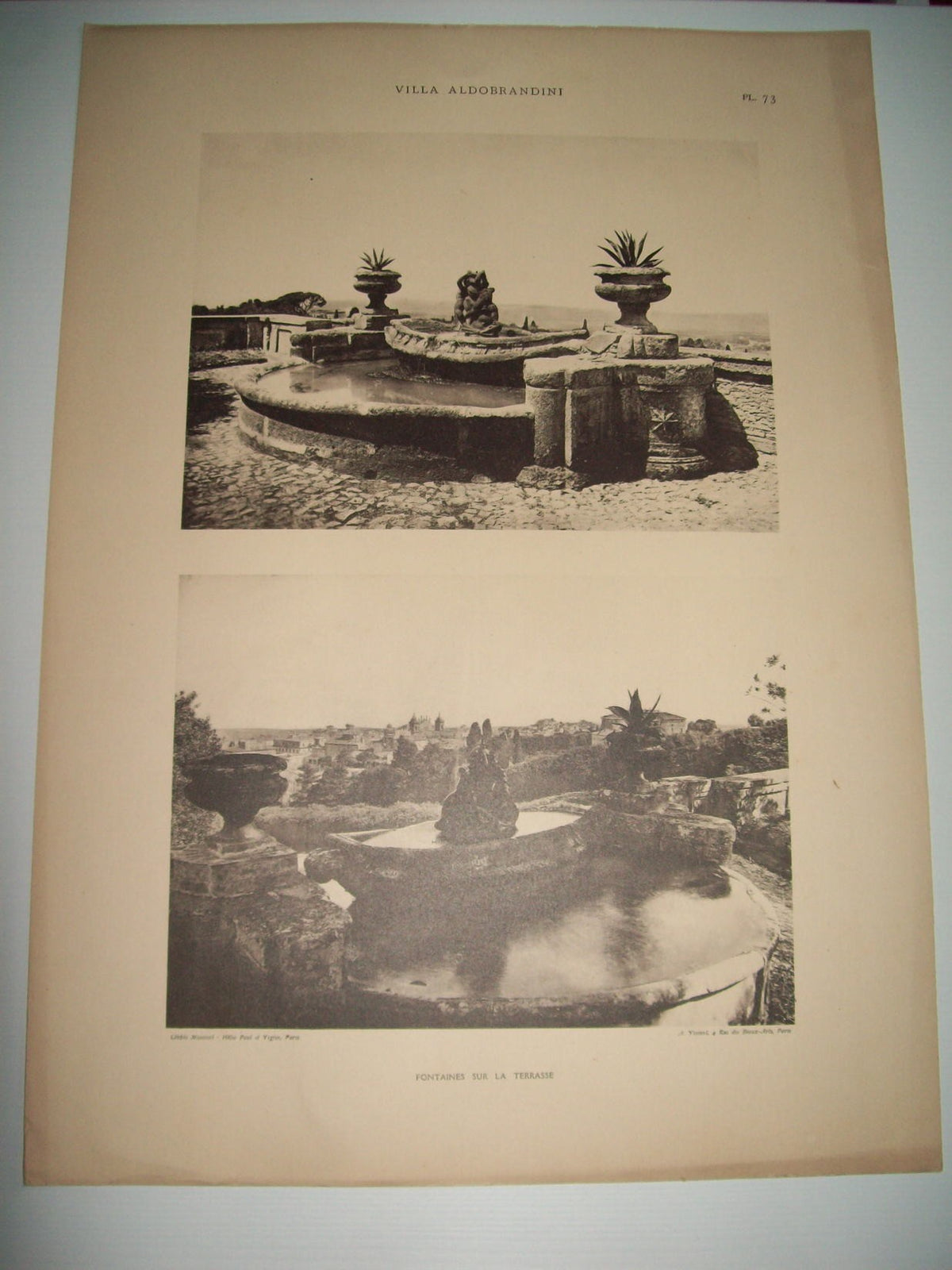 Lamina 1193: VILLA ALDOBRANDINI (FRASCATI). FONTAINES SUR LA TERRASSE