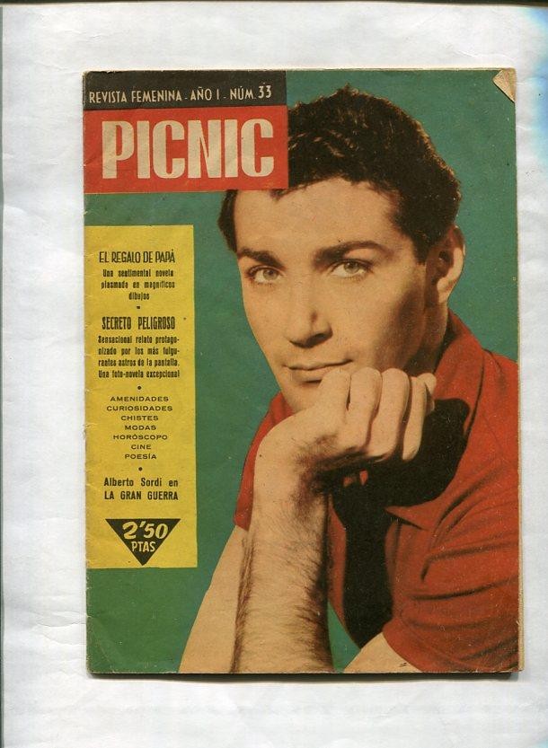 Picnic revista femenina numero 33: fotos reportaje La Gran Guerra con Alberto Sordi