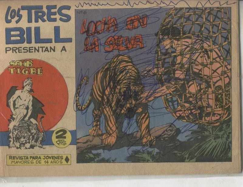 Sahib Tigre numero 06: Lucha en la selva (cubiertas pintorreadas 