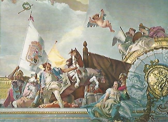 LAMINA 1688: PALACIO REAL. Salon del Trono. Detalle del techo por G. Tiepolo