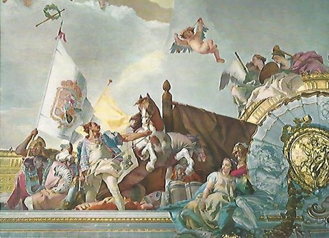 LAMINA 1688: PALACIO REAL. Salon del Trono. Detalle del techo por G. Tiepolo