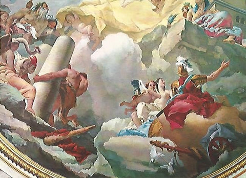 LAMINA 1689: PALACIO REAL. Salon del Trono. Detalle del techo por G. Tiepolo