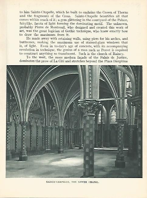 LAMINA 1734: PARIS: Saint Chapelle. Interior