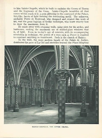 LAMINA 1734: PARIS: Saint Chapelle. Interior