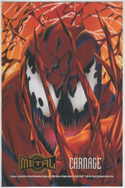 MARVEL METAL PRINTS 1995: CARNAGE (Fleer Corporation 1995)