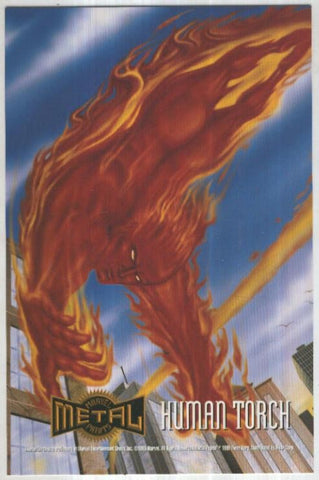 MARVEL METAL PRINTS 1995: HUMAN TORCH (Fleer Corporation 1995)