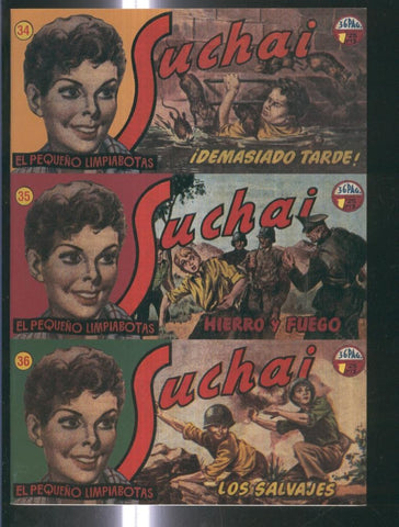 Facsimil: Suchai 3 en 1 numero 034/036: Hierro y fuego-Demasiado tarde-Los salvajes