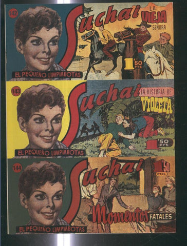 Facsimil: Suchai 3 en 1 numero 142/144: La historia de Violeta-La vieja señora-Momentos fatales