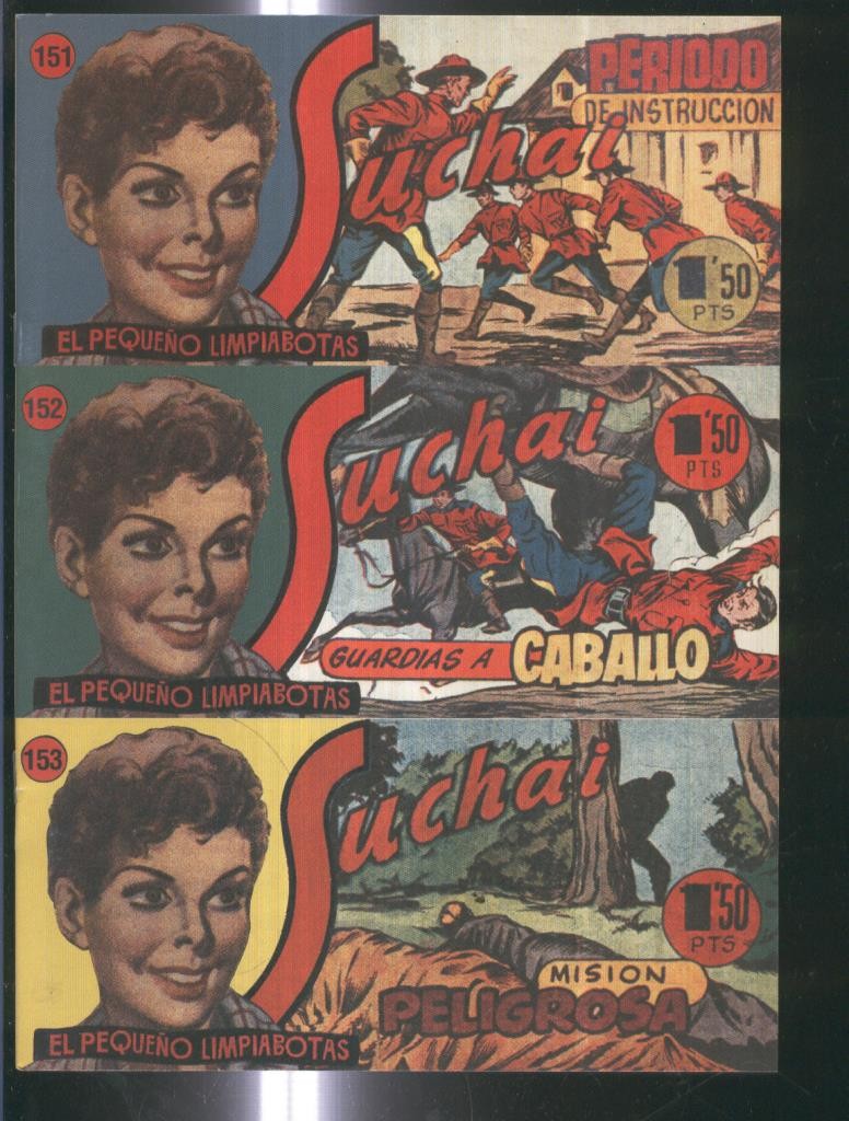 Facsimil: Suchai 3 en 1 numero 151/153: Guardias a caballo-Mision peligrosa-Periodo de instruccion
