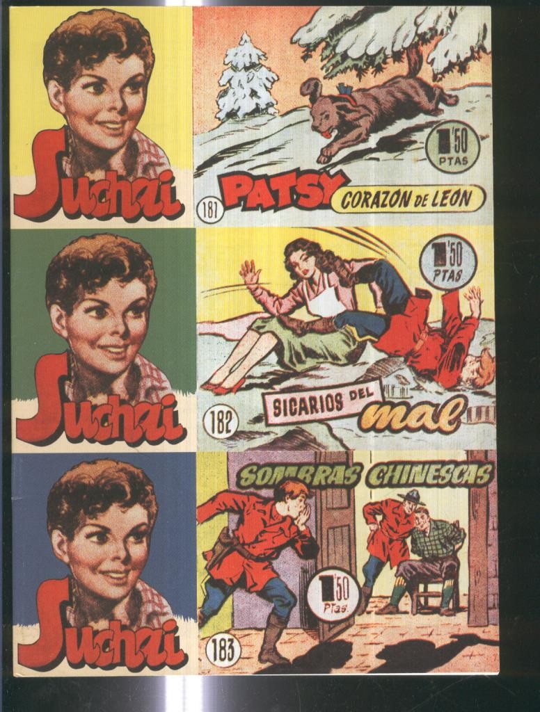 Facsimil: Suchai 3 en 1 numero 181/183: Patsy corazon de leon-Sicario del mal-Sombras chinescas
