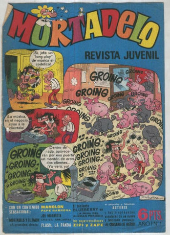 Mortadelo revista semanal numero 001  (UNICAMENTE ES LA CUBIERTA y AVIEJADA)